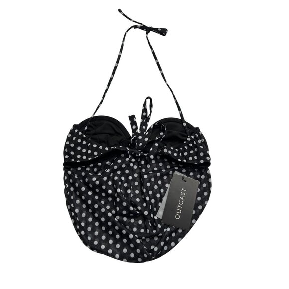 Outcast Yule Polka Dotted Crop Top in Black - Picture 4 of 6